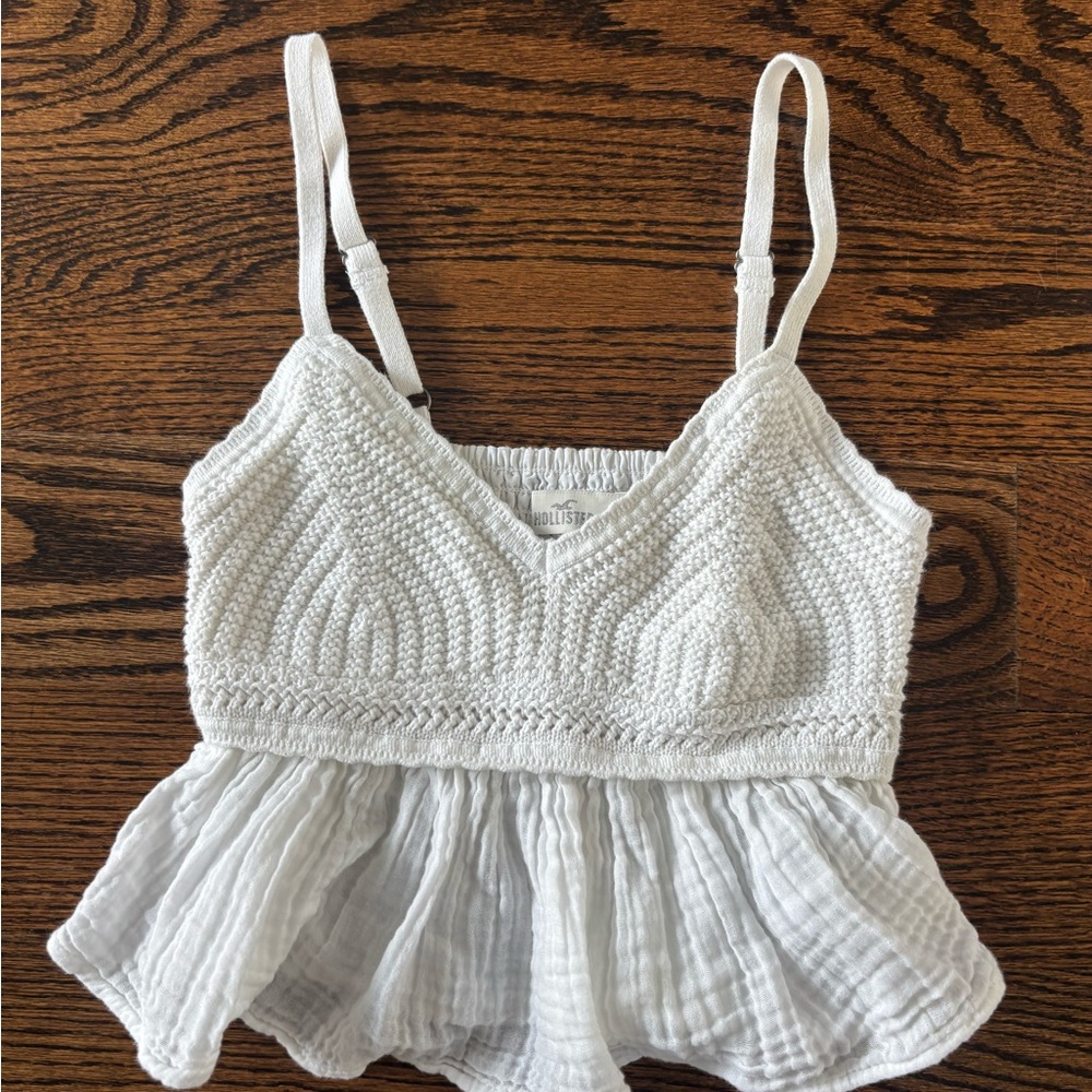 Hollister White Crochet Camisole